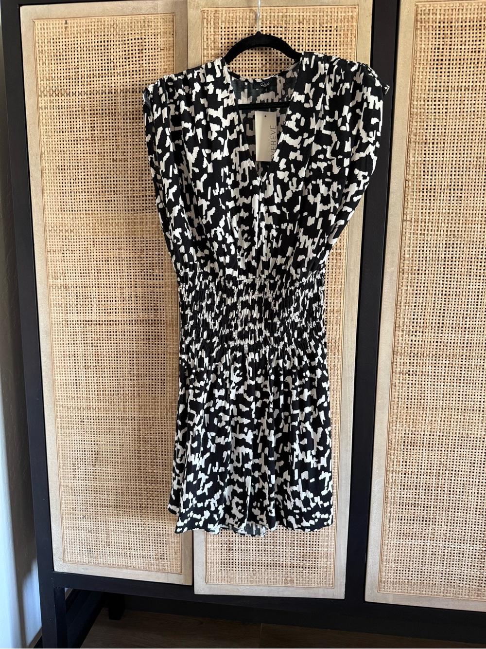 Rails Black & White Abstract Print Mini Dress